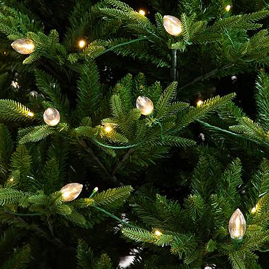 Nearly Natural 7-ft. Pre-Lit Artificial Luxembourg Pine Christmas Tree with LED Lights