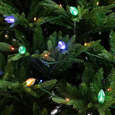 Nearly Natural 7-ft. Pre-Lit Artificial Luxembourg Pine Christmas Tree with LED Lights