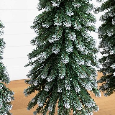 Nearly Natural Pre-Lit Artificial Christmas Tree Set with Warm LED Lights - Set of 3