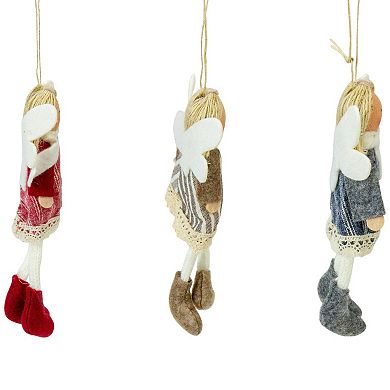 Northlight Angel Doll with Wings Christmas Ornament Set of 3 - 6 Inches