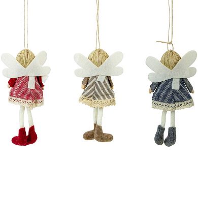 Northlight Angel Doll with Wings Christmas Ornament Set of 3 - 6 Inches