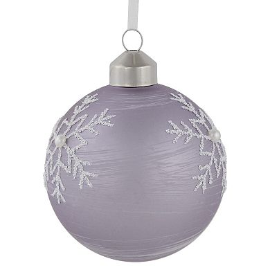 Northlight 3-Pk. Glass Ball Christmas Ornaments with Snowflakes 3 Inches