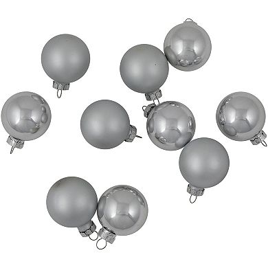 Northlight 10ct Shiny & Matte Glass Ball Christmas Ornaments 1.75 Inches