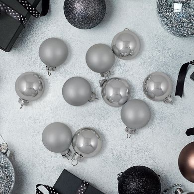 Northlight 10ct Shiny & Matte Glass Ball Christmas Ornaments 1.75 Inches