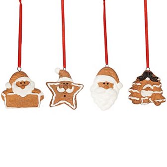 Northlight Set of 4 Santa Claus Gingerbread Christmas Ornaments 2.5 Inches