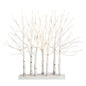 Nearly Natural 2-ft. Pre-Lit Artificial Birch Centerpiece with 84 LED Lights