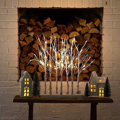 Nearly Natural 2-ft. Pre-Lit Artificial Birch Centerpiece with 84 LED Lights