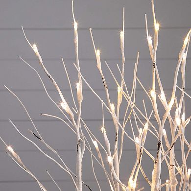 Nearly Natural 2-ft. Pre-Lit Artificial Birch Centerpiece with 84 LED Lights