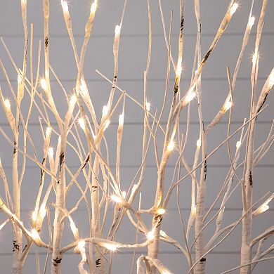 Nearly Natural 2-ft. Pre-Lit Artificial Birch Centerpiece with 84 LED Lights