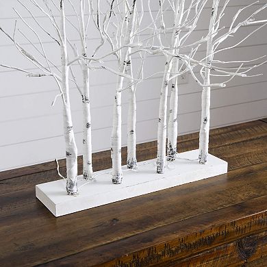 Nearly Natural 2-ft. Pre-Lit Artificial Birch Centerpiece with 84 LED Lights