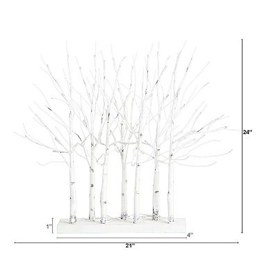 Nearly Natural 2-ft. Pre-Lit Artificial Birch Centerpiece with 84 LED Lights