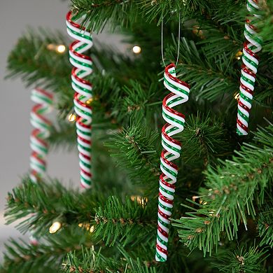 Northlight Pack of 4 Candy Curls Christmas Ornaments 7 Inches