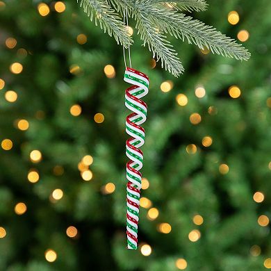 Northlight Pack of 4 Candy Curls Christmas Ornaments 7 Inches