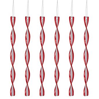 Northlight 6 pc Candy Swirl Christmas Ornament Set 8 in
