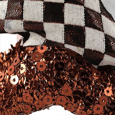 Northlight Sequined & Checkered Christmas Ornaments - 5 Inches - Set of 2