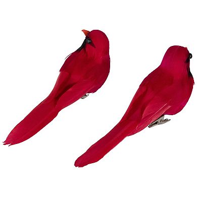 Northlight Cardinal Birds Clip-On Christmas Ornaments - 6 Inches - Set of 2