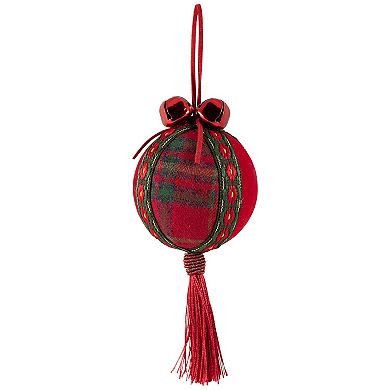 Northlight Jingle Bell Plaid Christmas Ornament Set of 4 2.75-Inch