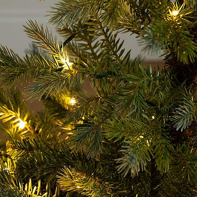 nearly natural 3-ft. Pre-Lit Artificial Christmas Tree in Jute Wire Planter