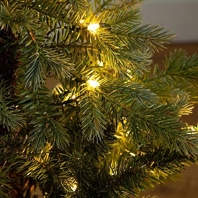 nearly natural 3-ft. Pre-Lit Artificial Christmas Tree in Jute Wire Planter