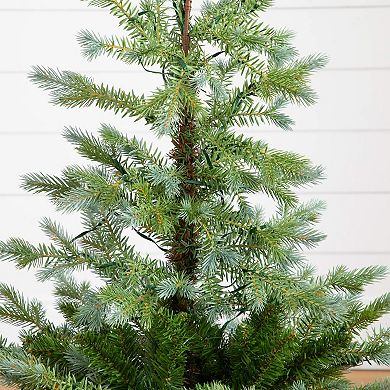 nearly natural 3-ft. Pre-Lit Artificial Christmas Tree in Jute Wire Planter