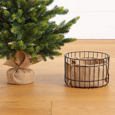 nearly natural 3-ft. Artificial Balsam Fir Christmas Tree with Pine Cones & Planter