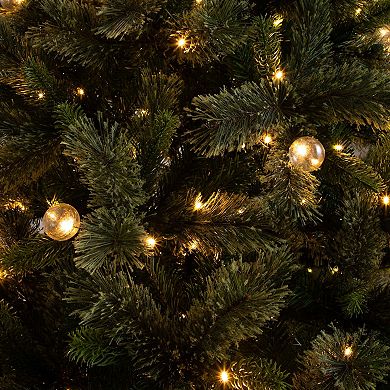 nearly natural 7.5-ft. Pre-Lit Artificial Christmas Tree with 450 LED Globe Bulbs