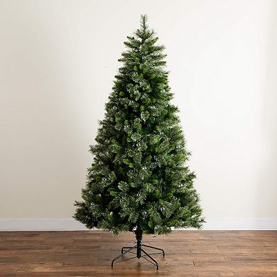 nearly natural 7.5-ft. Pre-Lit Artificial Christmas Tree with 450 LED Globe Bulbs