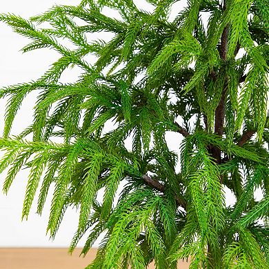 nearly natural 3-ft. Artificial Real Touch Norfolk Island Pine in Metal Tin Planter