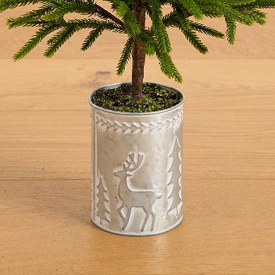 nearly natural 32-Inch Artificial Real Touch Norfolk Island Pine in Christmas Planter