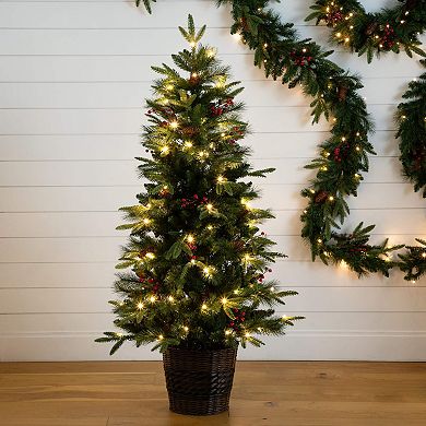 nearly natural Pre-Lit Artificial Christmas 5-Pc. Bundle with Pinecones & Berries