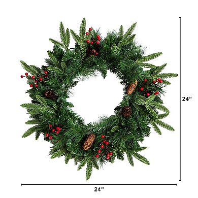 nearly natural Pre-Lit Artificial Christmas 5-Pc. Bundle with Pinecones & Berries