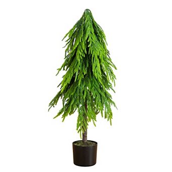 nearly natural 3-ft. Artificial Real Touch Down Swept Norfolk Pine Tree