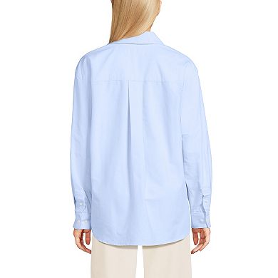 Women's Lands' End Oversized Oxford Button Front Shirt