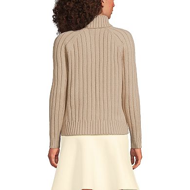 Women's Lands' End Cozy Lofty Placed Jacquard Turtleneck Sweater