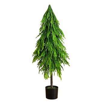 nearly natural 4-ft. Artificial Real Touch Down Swept Norfolk Pine Tree