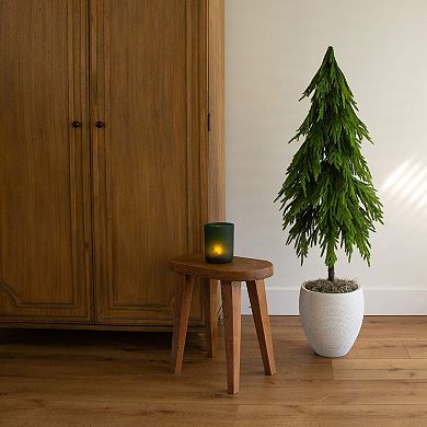 nearly natural 4-ft. Artificial Real Touch Down Swept Norfolk Pine Tree