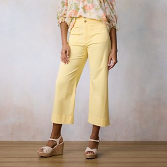 Women's LC Lauren Conrad Wildflower Super High Rise Wide Leg Crop Pants