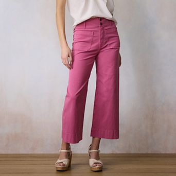 Women's LC Lauren Conrad Wildflower Super High Rise Wide Leg Crop Pants