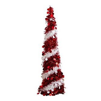 nearly natural 4-ft. Pre-Lit Artificial Tinsel Christmas Tree with 50 LED Lights