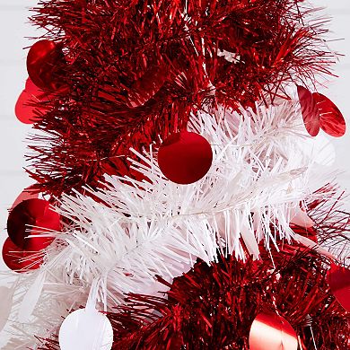 Nearly Natural 4-ft. Pre-Lit Artificial Tinsel Christmas Tree with 50 LED Lights