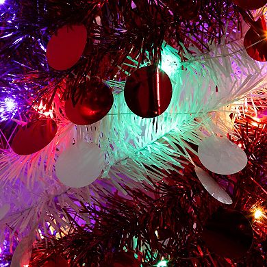 Nearly Natural 4-ft. Pre-Lit Artificial Tinsel Christmas Tree with 50 LED Lights