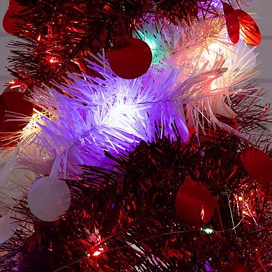 Nearly Natural 4-ft. Pre-Lit Artificial Tinsel Christmas Tree with 50 LED Lights