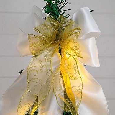 Nearly Natural 5-ft. Pre-Lit Artificial Christmas Tree with Ornaments & Ribbons