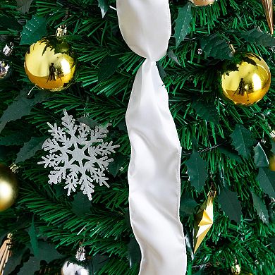 Nearly Natural 5-ft. Pre-Lit Artificial Christmas Tree with Ornaments & Ribbons