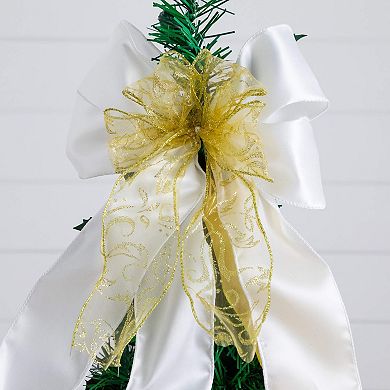 Nearly Natural 5-ft. Pre-Lit Artificial Christmas Tree with Ornaments & Ribbons