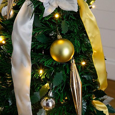 Nearly Natural 5-ft. Pre-Lit Artificial Christmas Tree with Ornaments & Ribbons