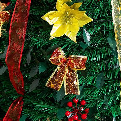 nearly natural 5-ft. Pre-Lit Artificial Christmas Tree with Ornaments & Ribbons