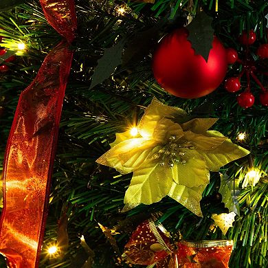 nearly natural 5-ft. Pre-Lit Artificial Christmas Tree with Ornaments & Ribbons