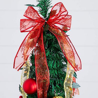 nearly natural 6-ft. Pre-Lit Artificial Christmas Tree with Ornaments & Ribbons