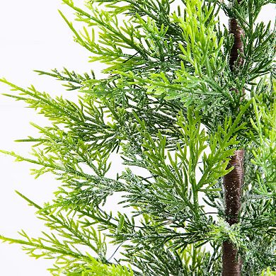 Nearly Natural 32-in. Pre-Lit Artificial Lightly Snowed Cypress Christmas Tree